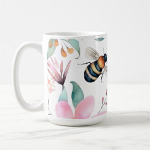 Caneca De Café Café de abelha e flores