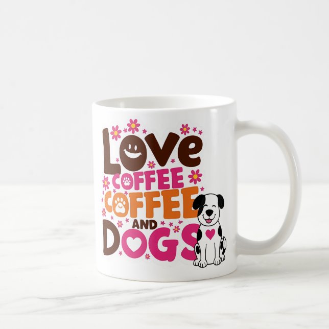 Caneca De Café Café de amor e cães (Direita)