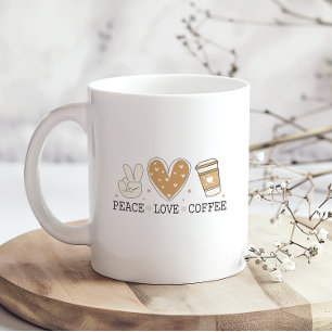 Caneca De Café Café De Amor Pela Paz Eu Adoro Café Cotação Engraç