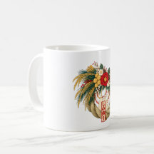 Café de Decoração de Ano Novo Japonês Shimekazari