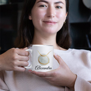 Caneca De Café Café de Design Zodiac Personalizável de Aquarela T