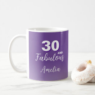Caneca De Café Café de Foto de Aniversário de 30 anos Roxo e Fabu