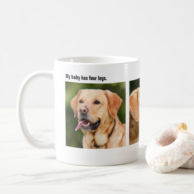 Caneca De Café Café de Fotografia Personalizado Pet Três (Com Donut)