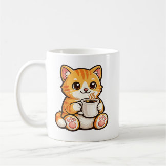 Caneca De Café Café de Gatinho Fofo – Gato Laranja Aconchegante B