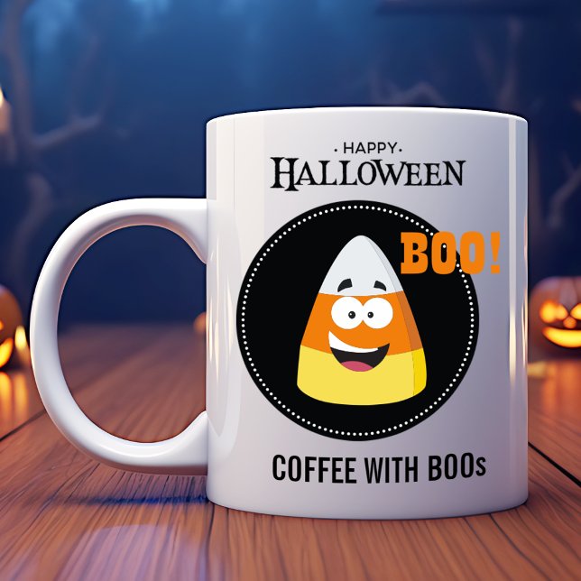 Caneca De Café Café de milho doce com Boos Halloween (Criador carregado)