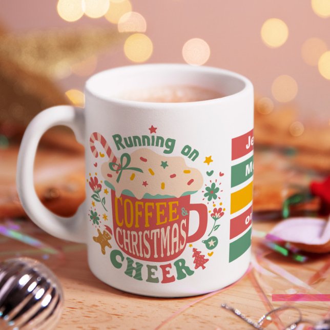 Caneca De Café Café de Natal brilhante e feliz (A perfect gift for anyone who’s merry, bright, and caffeinated!)