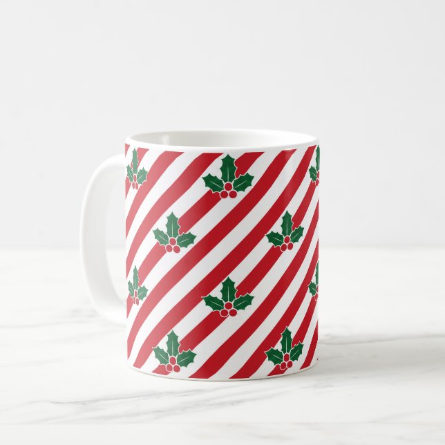 Caneca De Café Café de Natal Cane Candy Natal Festa Presente (Frente Esquerda)