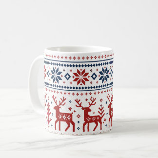 Caneca De Café Café de Natal Rena Nórdica Tecido de Malha Férias