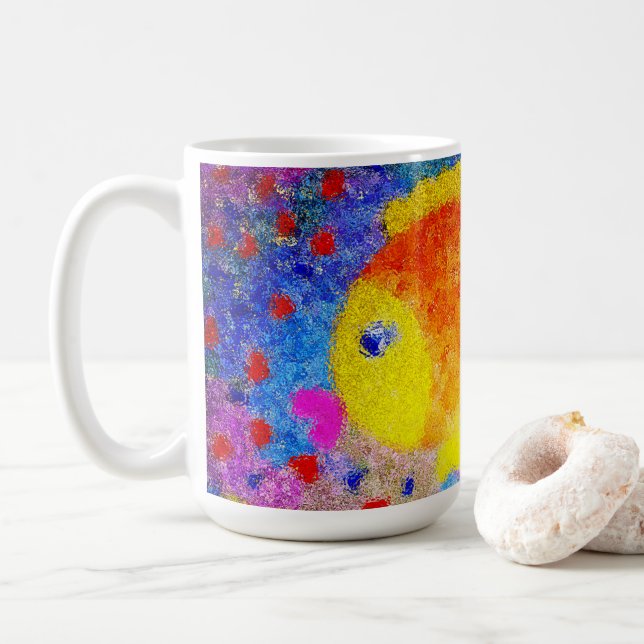 Caneca De Café Café de Peixe Dourado Fofo e Caprichoso do Oceano  (Com Donut)