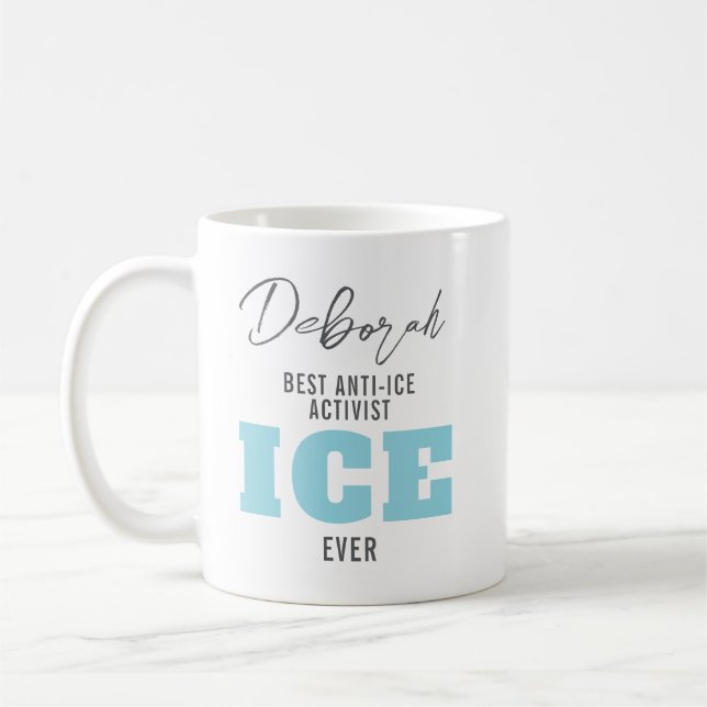 Caneca De Café Café de Protesto Anti ICE Personalizado (Esquerda)
