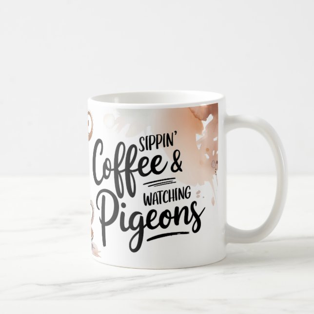 Caneca De Café Café De Sippin & Assistindo Pigeons Mug (Direita)