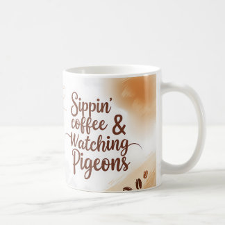 Caneca De Café Café De Sippin & Assistindo Pigeons Mug