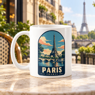 Caneca De Café Café de Viagem Antigo Torre Eiffel Paris França