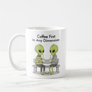 Caneca De Café Café Divertido e Alienígenas