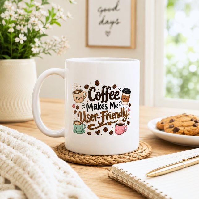 Caneca De Café Café Divertido Me Torna Amigável  (Criador carregado)