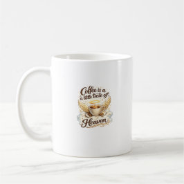 Caneca De Café Café do Céu Design de Citação de Café Angelical