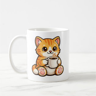 Caneca De Café Café do Gatinho Fofo – Gato Laranja Aconchegante B