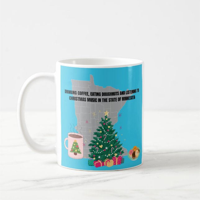 Caneca De Café Café, Donuts e Música de Natal em Minnesota  (Esquerda)