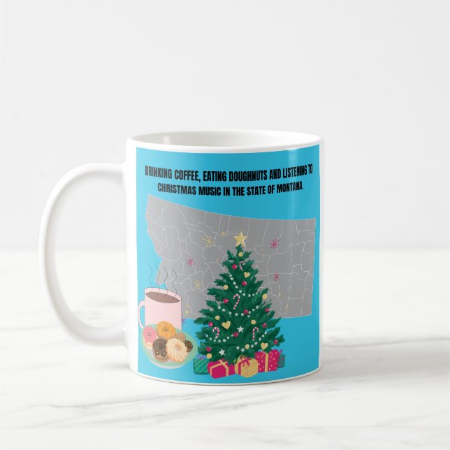 Caneca De Café Café, Donuts e Música de Natal em Montana (Esquerda)