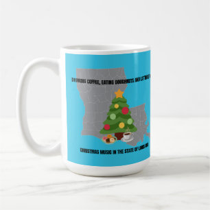 Caneca De Café Café, Donuts e Música de Natal na Louisiana