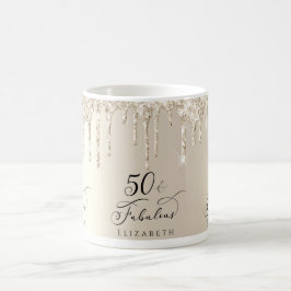 Caneca De Café Café Dourado Glitter De 50 Fabulosos