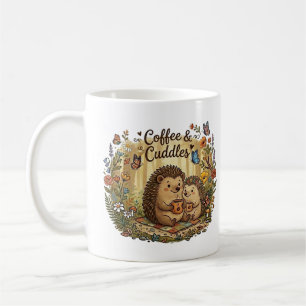 Caneca De Café Café e Abraços Casal deouriços Fofos Combinando