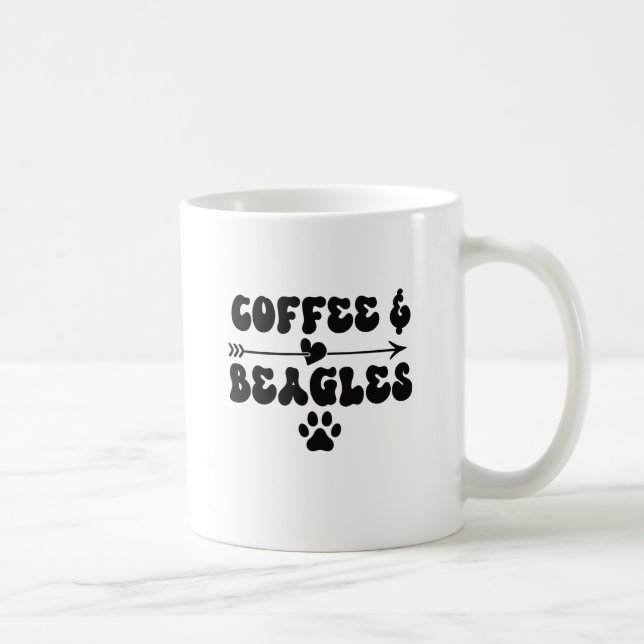 Caneca De Café Café e Beagles Café Mug (Direita)