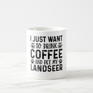 Caneca De Café Café E Cachorro Landseer Engraçado
