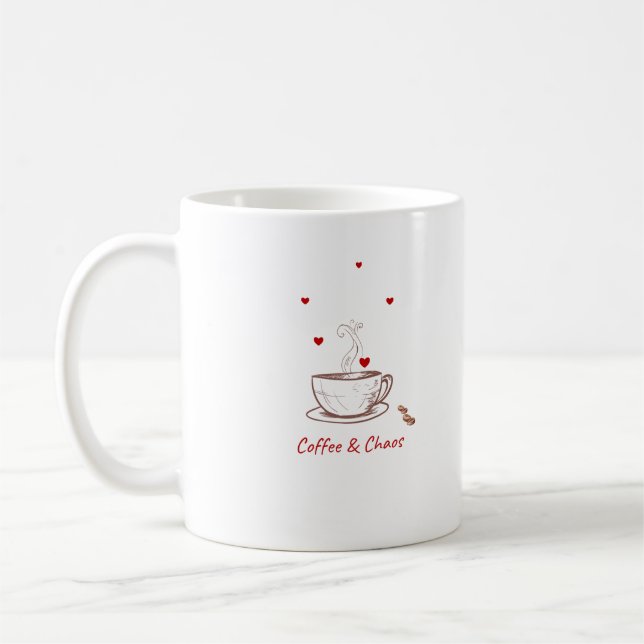 Caneca De Café Café e Caos (Esquerda)