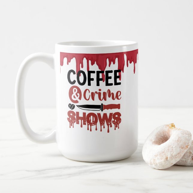 Caneca De Café Café e Crime Show (Com Donut)