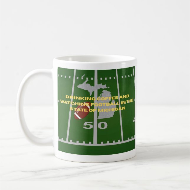 Caneca De Café Café e Futebol em Michigan  (Esquerda)