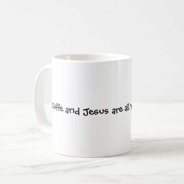 Caneca De Café Café e Jesus Mug (Frente Esquerda)
