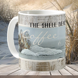 Caneca De Café Café e Kisses Shell Beach House Mug