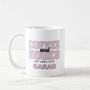 Caneca De Café Café e Livros Beba e Depois Leia Livros Rosa