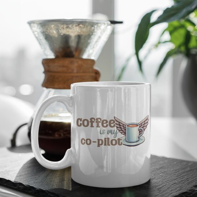 Caneca De Café Café é meu copiloto (Criador carregado)
