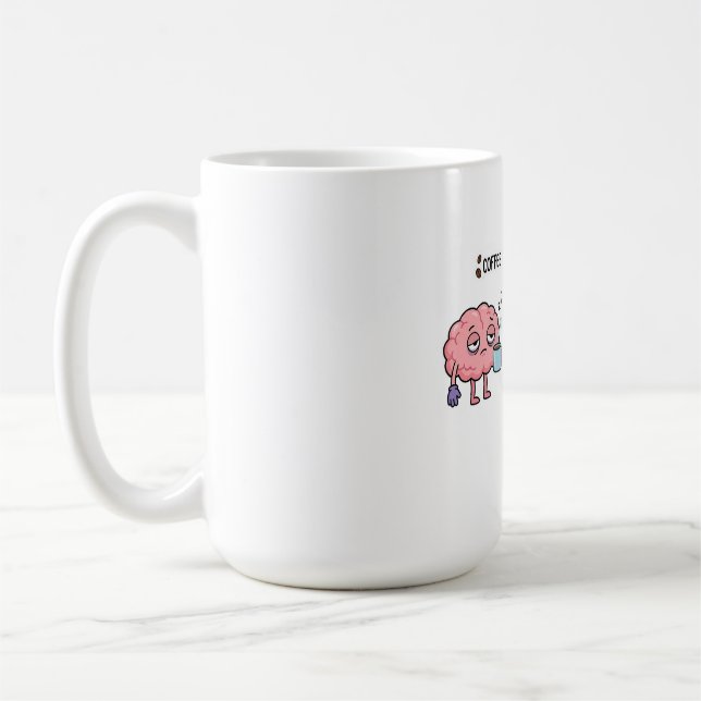 Caneca De Café Café É Meu Poder Mental Engraçado Bonito Cérebro C (Esquerda)
