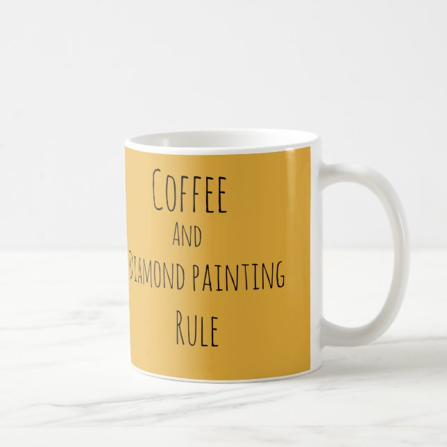 Caneca De Café Café e pintura de diamante mandam (Direita)
