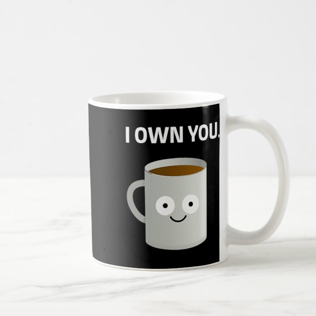 Caneca De Café Café é que te pertence o viciado em cafeína Irônic (Direita)