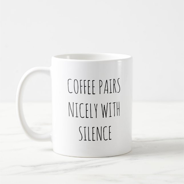 Caneca De Café Café E Silêncio | Caneca personalizada (Esquerda)