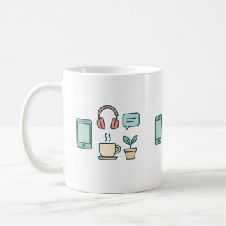 Caneca De Café Café e Trabalho - Mug Essenciais