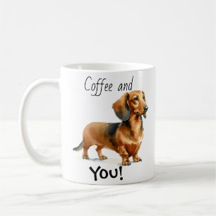 Caneca De Café Café e você! Dachshund Cute