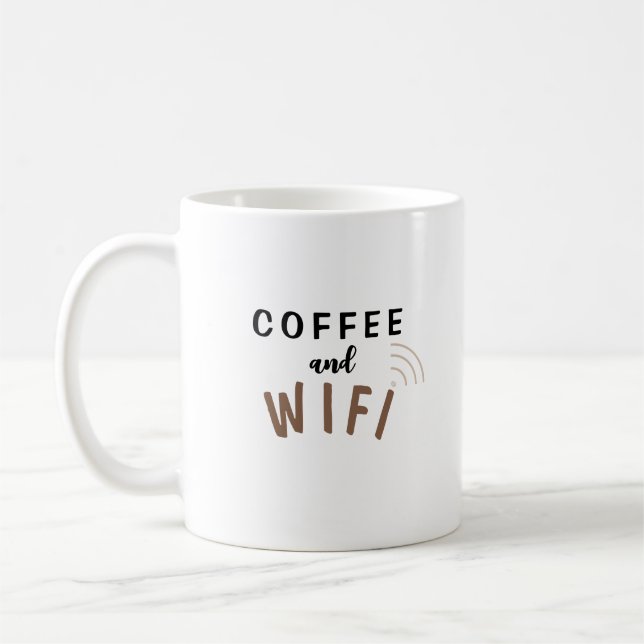 Caneca De Café Café e WiFi - Esfregando café e esfregando chá (Esquerda)