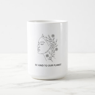 Caneca De Café Café Eco Friendly Rosto Arte Linha Minimalista Sej