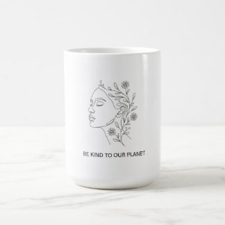 Caneca De Café Café Eco Friendly Rosto Arte Linha Minimalista Sej