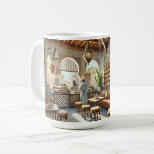 Caneca De Café Café em Casablanca — Marrocos — Pintura Watercolor