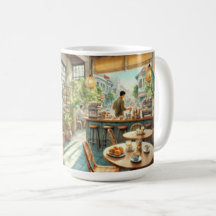 Caneca De Café Café em Danang Vietnam Watercolor Painting