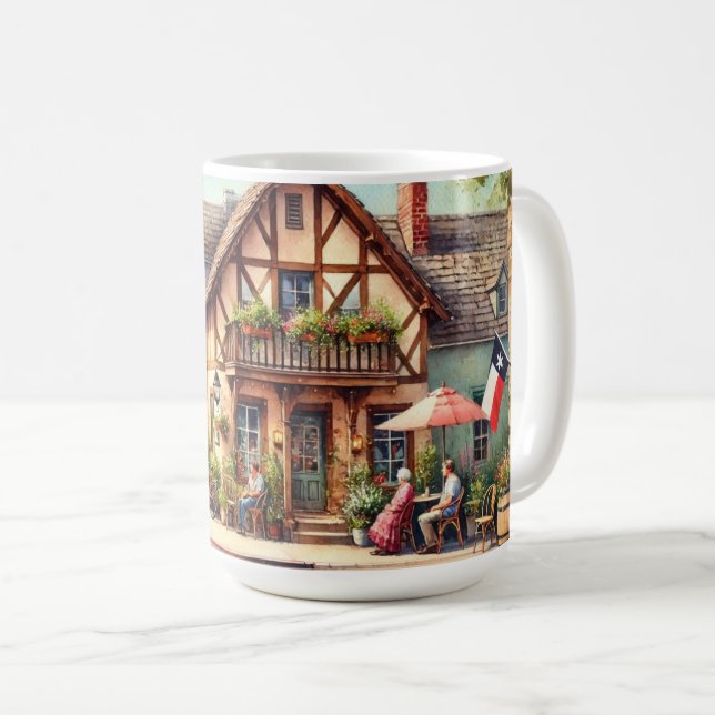 Caneca De Café Café em Fredericksburg Texas (Frente Esquerda)