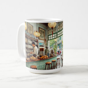 Caneca De Café Café em Hanoi Vietnam Watercolor Painting
