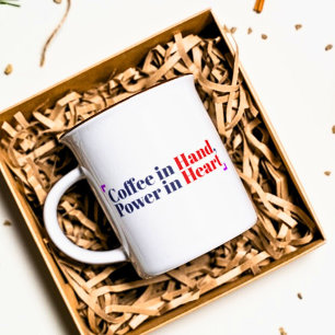 Caneca De Café Café em Mão, Poder no Coração