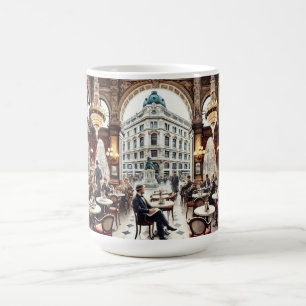 Caneca De Café Café em Viena, Áustria — Pintura de Aquarela